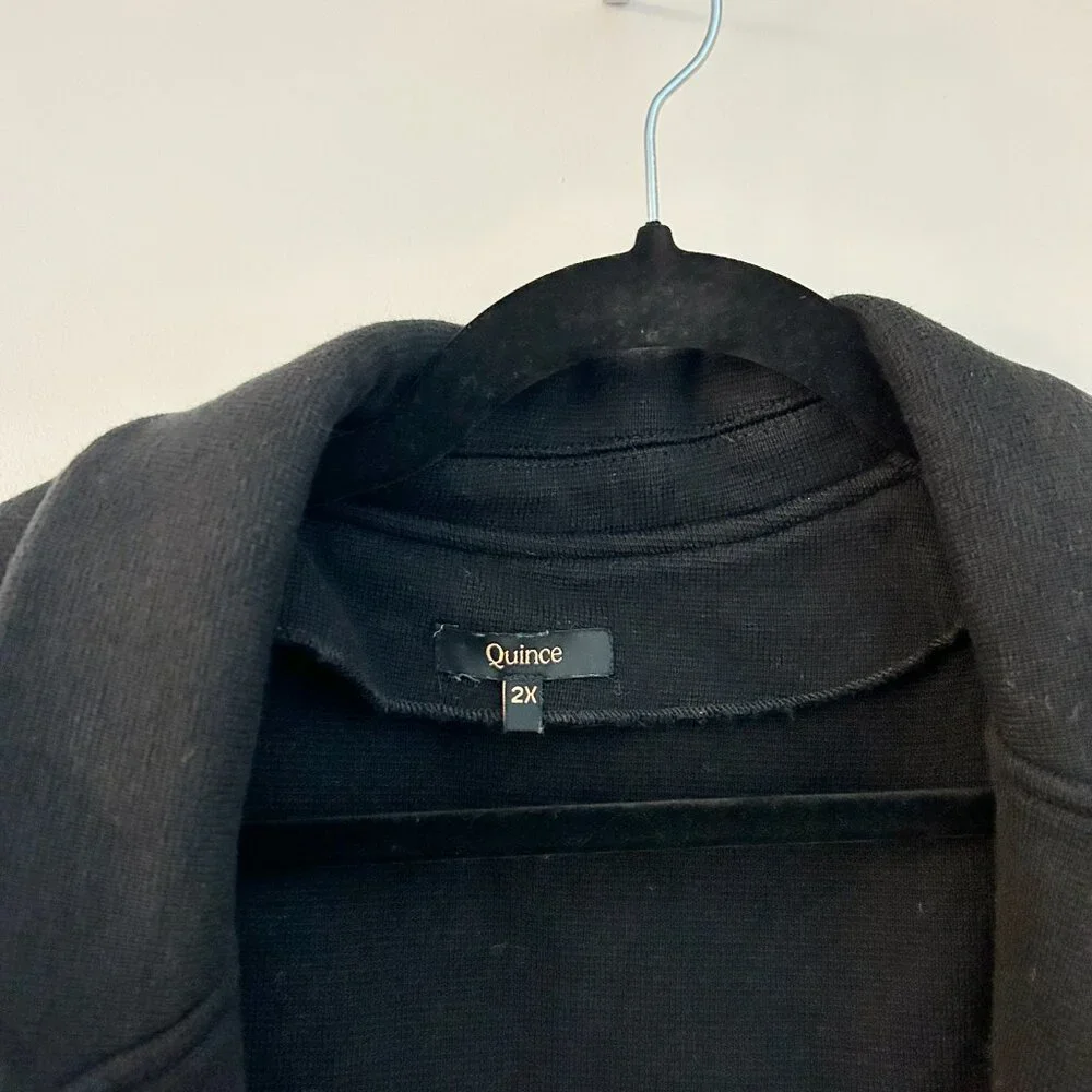 Quince 100% Organic Cotton Knit Blazer in Black Size 2X - Picture 5 of 8